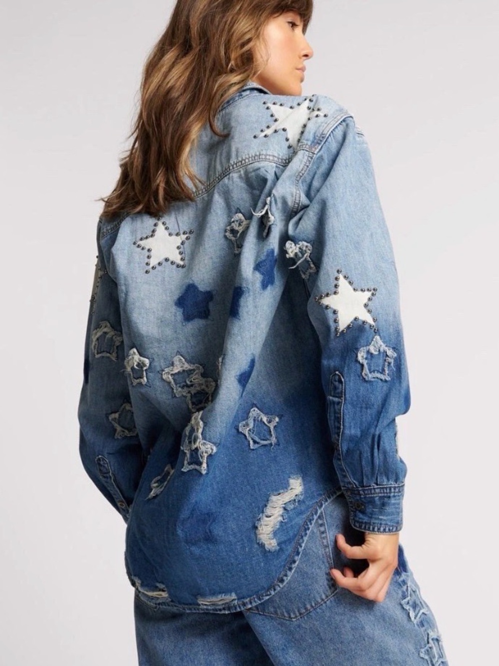 One Teaspoon JOHNNY BLUE STAR CLASSIC EVERYDAY SHIRT SIZE XS P2P 21’ - Picture 3 of 3